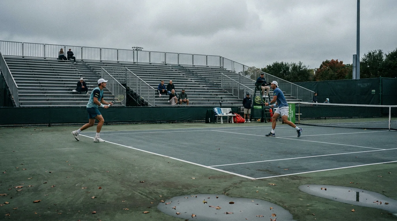 A Challenger match played before nearly empty stands, illustrating where softer lines come from