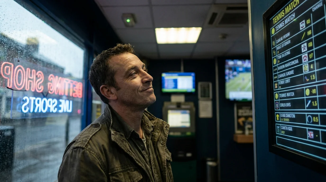 A punter glancing at the board and reading a price instantly, illustrating the conversion habit