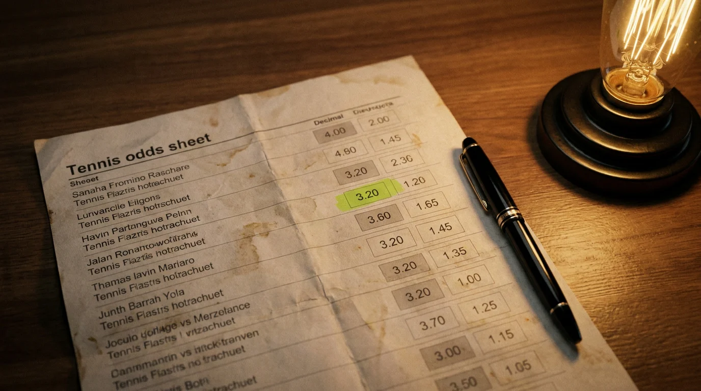 Printed odds sheet with a heavy favourite's short price highlighted, illustrating the favourite-longshot bias