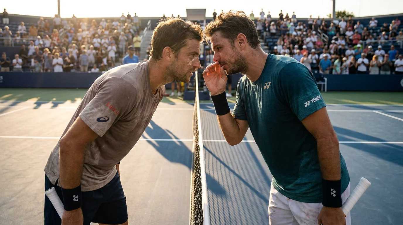 A tense players' moment at the start of a deciding set, illustrating differing final-set formats