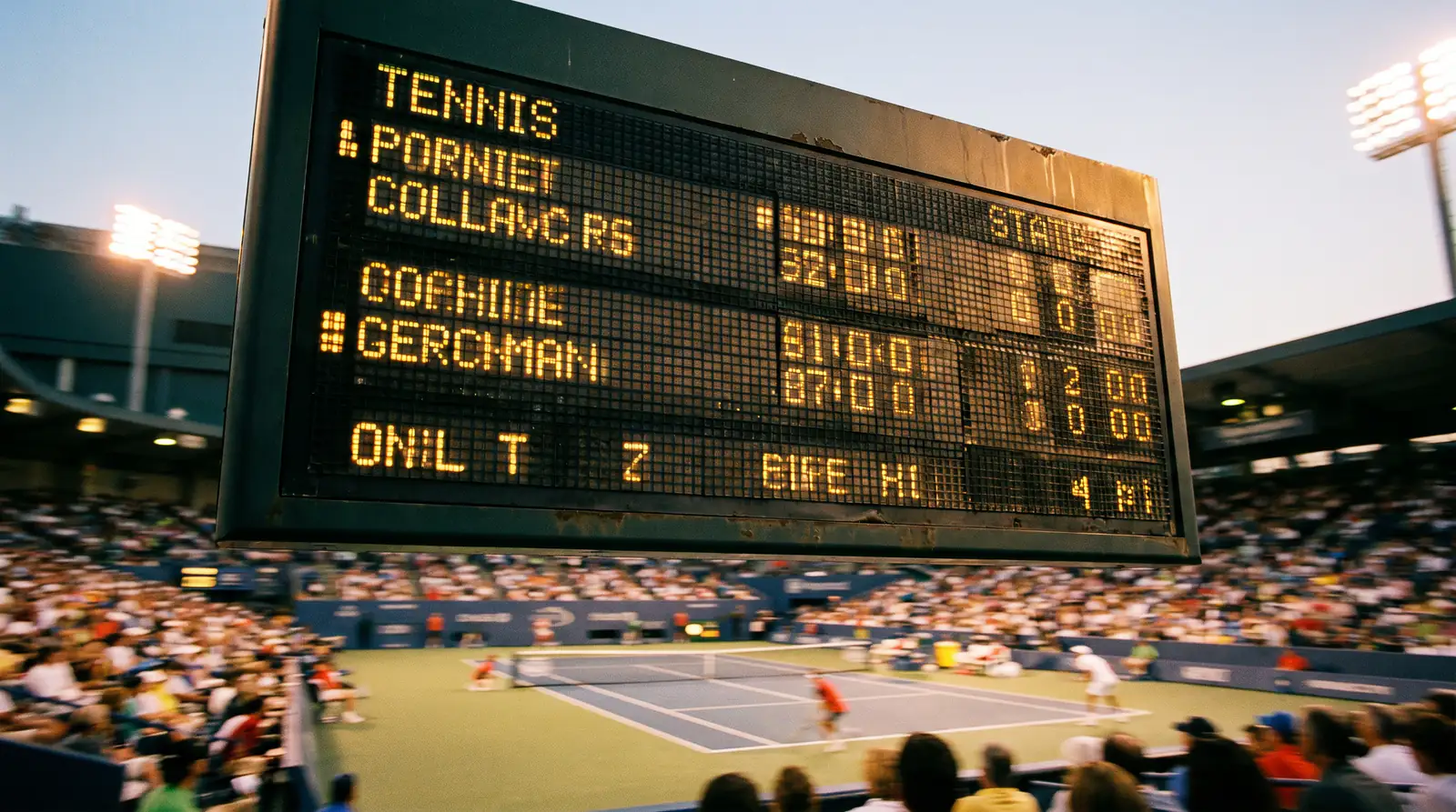 A five-set match scoreboard implying a high games ceiling, illustrating how format caps the total