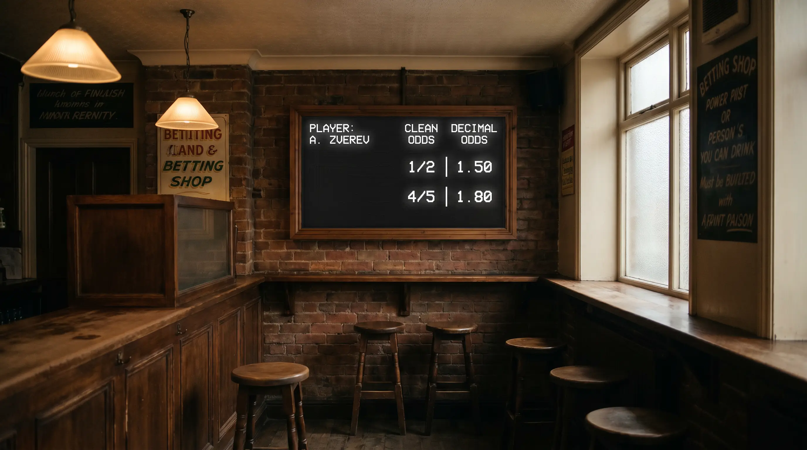 An odds board contrasting prices for the same player across formats, illustrating how format moves the line