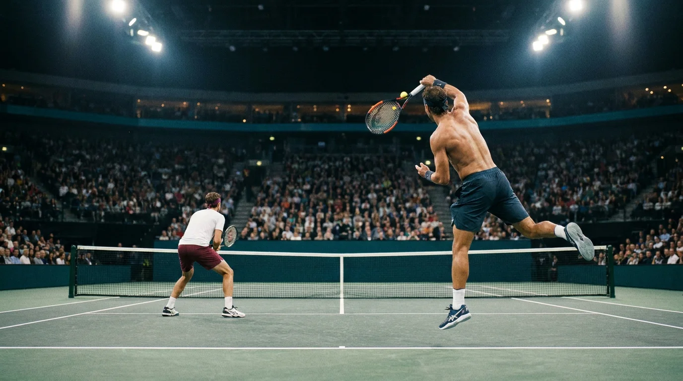 Two big servers trading holds, illustrating a hold-heavy match pushing the total up