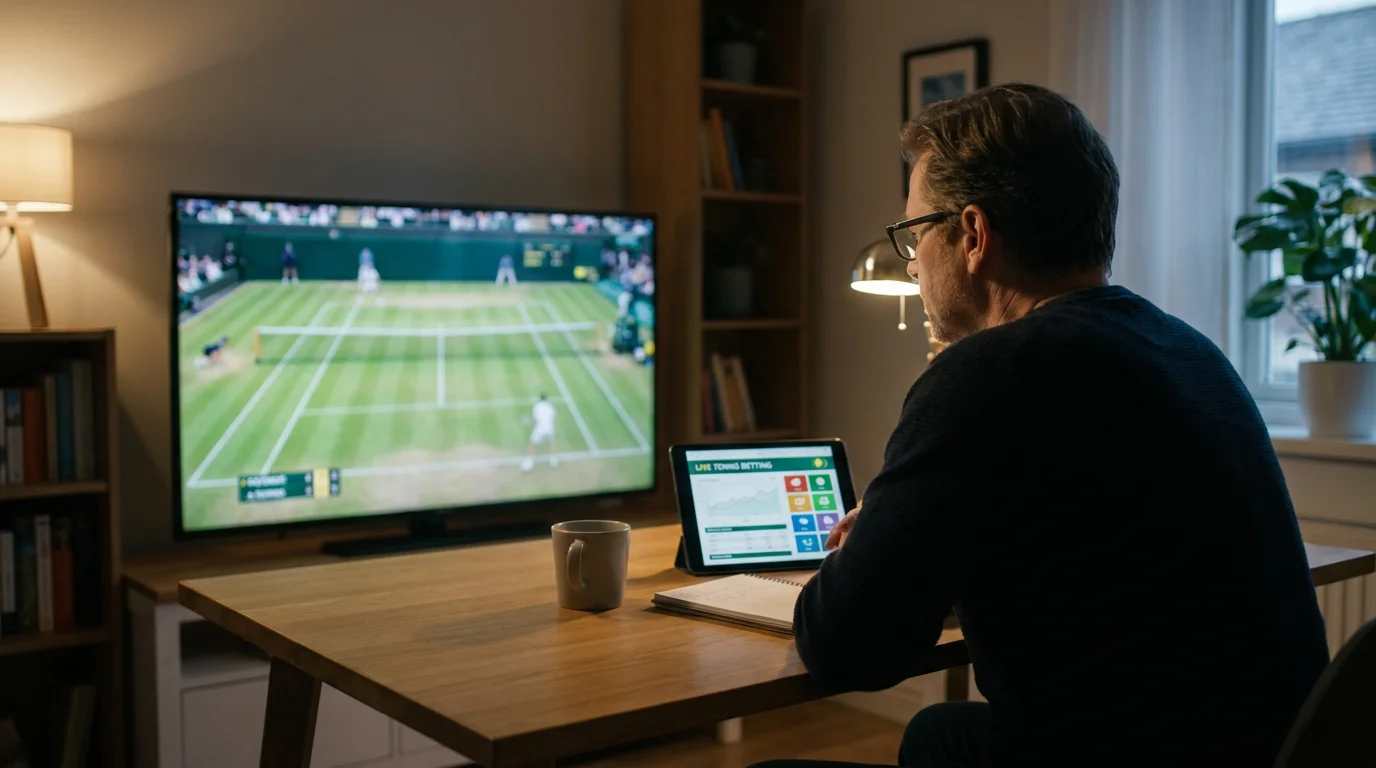 Two screens tracking a live match, illustrating how systems are tested against real outcomes