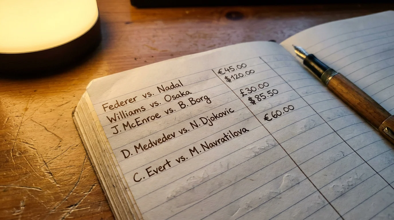 Handwritten betting log noting the price taken against the closing price, the simplest CLV record