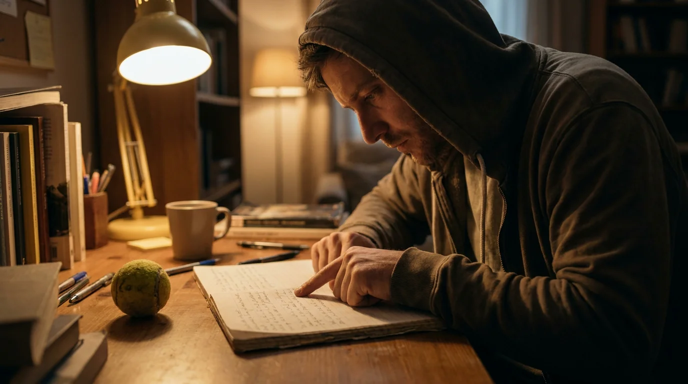 A punter fixating on a single past result, illustrating the psychological trap in reading records