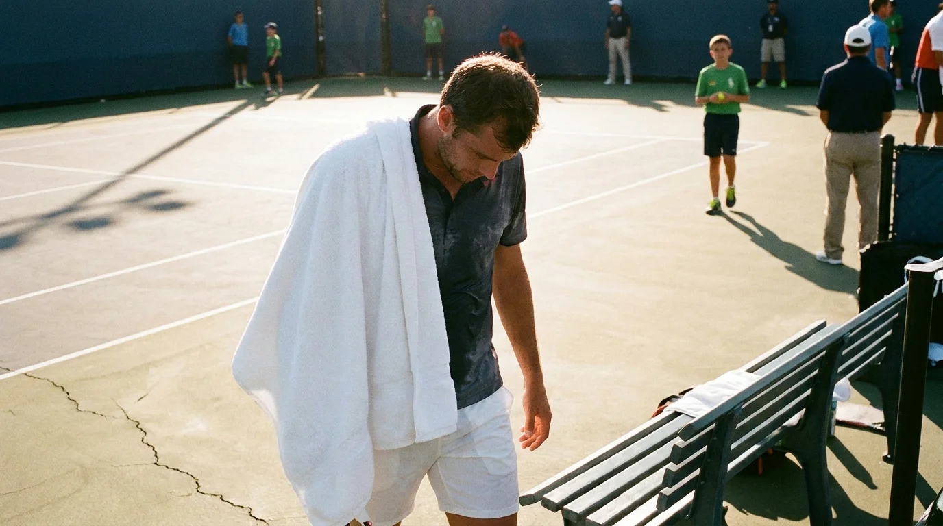 Body language of a player walking to the chair between games, a real signal of momentum
