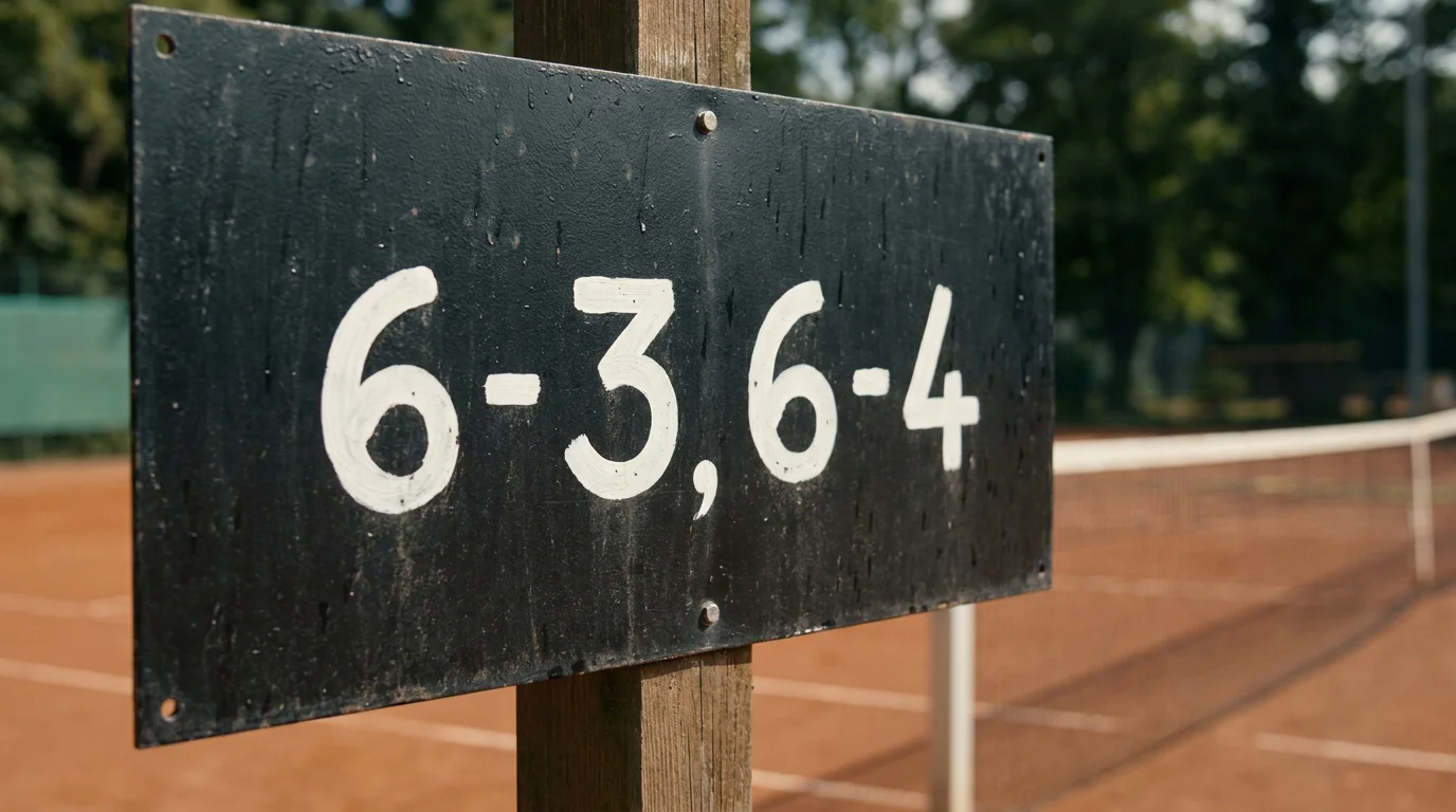 Scoreboard showing a two-set tennis result that settles a set handicap