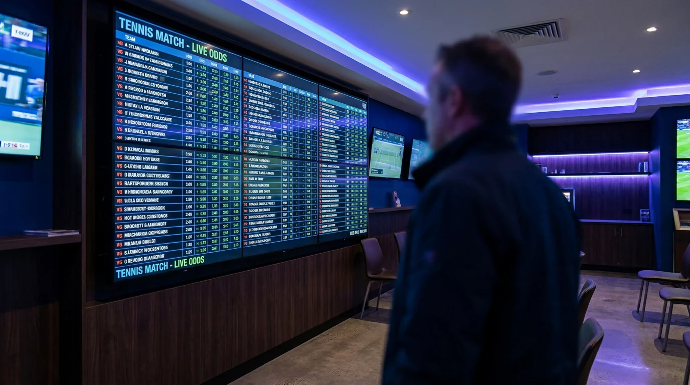 A price shortening on the display as informed money arrives before a tennis match