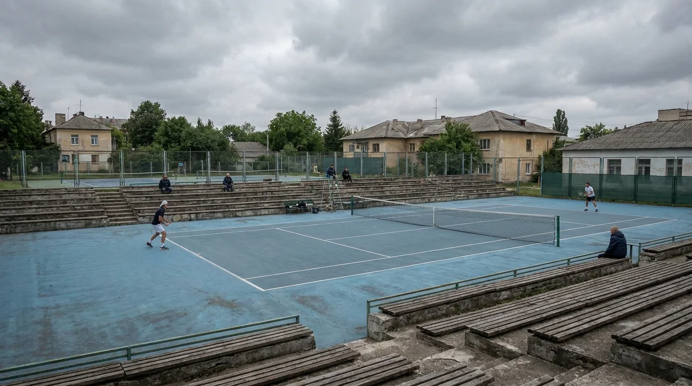 Sparsely attended lower-tour tennis match where softer betting prices appear