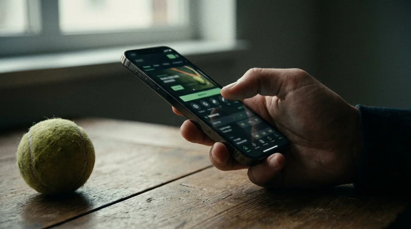 Phone screen combining several tennis markets into one same-game multiple, illustrating a tennis bet builder