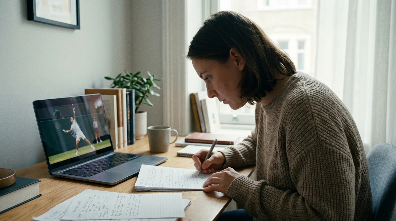 A focused punter working methodically at a desk, illustrating the profile of those who profit