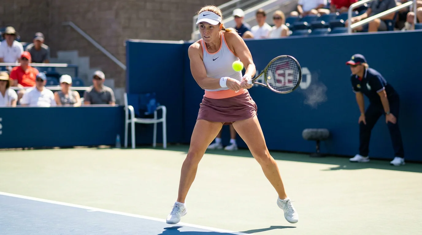 A WTA player driving a return off a second serve, illustrating the serve-return balance in the women's game